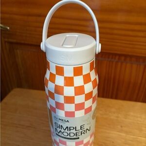 Simple Modern Orange Checkered Water Bottle